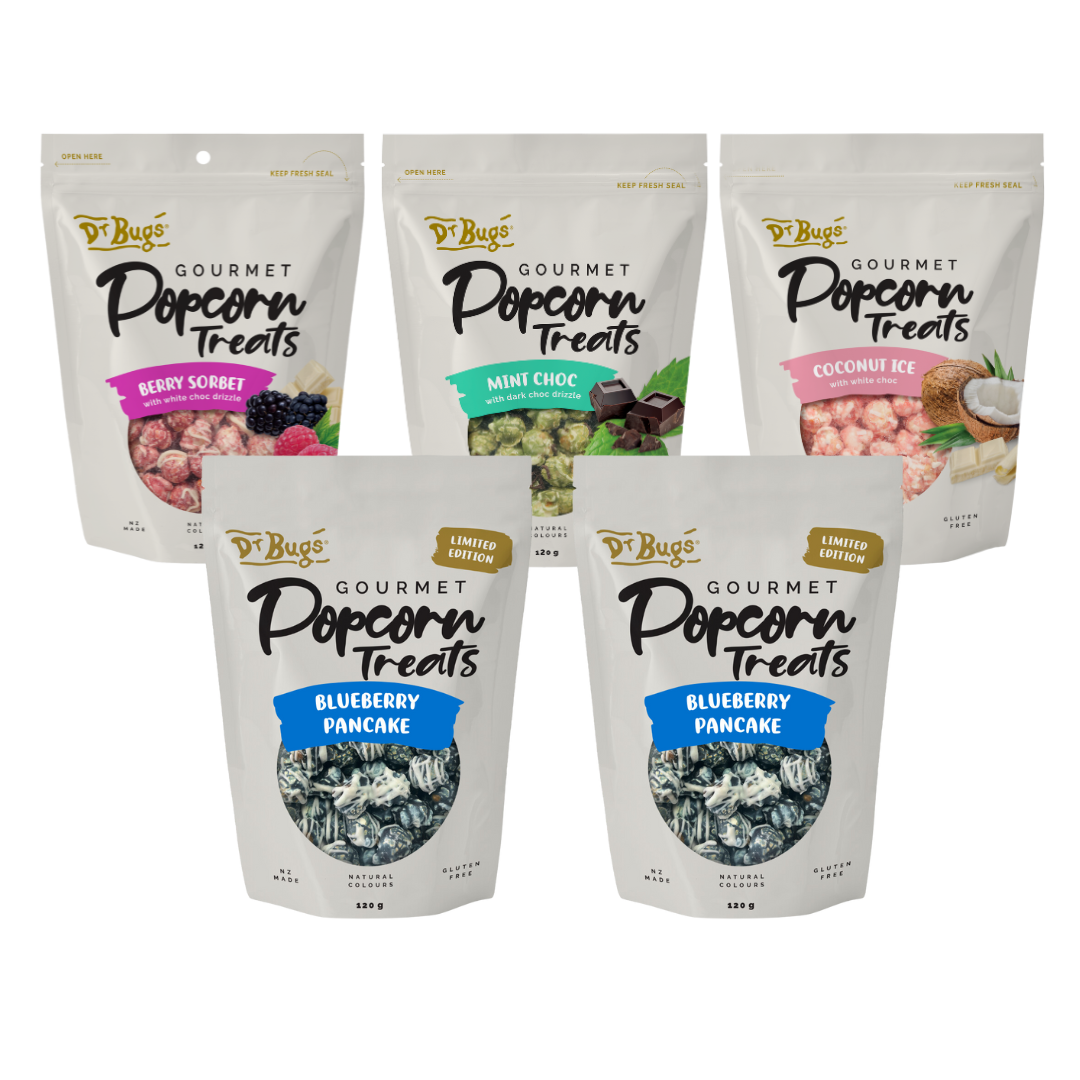 Dr Bugs Blueberry Pancake Popcorn Treats Bumper Box (Limited Edition)