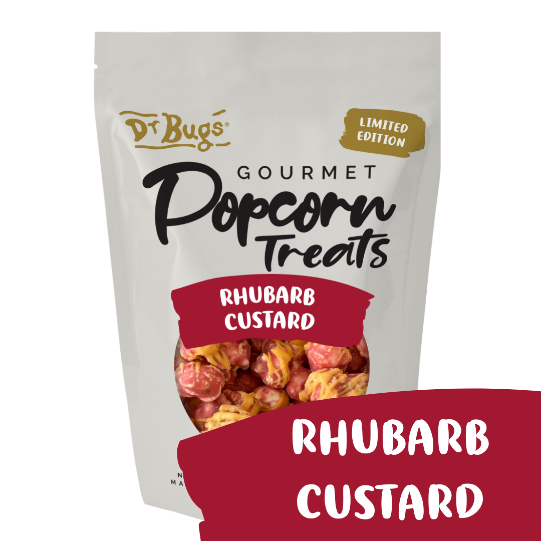 Dr Bugs Rhubarb Custard Popcorn 120g (Limited Edition)
