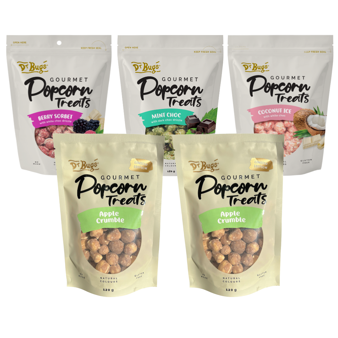 Dr Bugs Apple Crumble Popcorn Treats Bumper Box (Limited Edition)