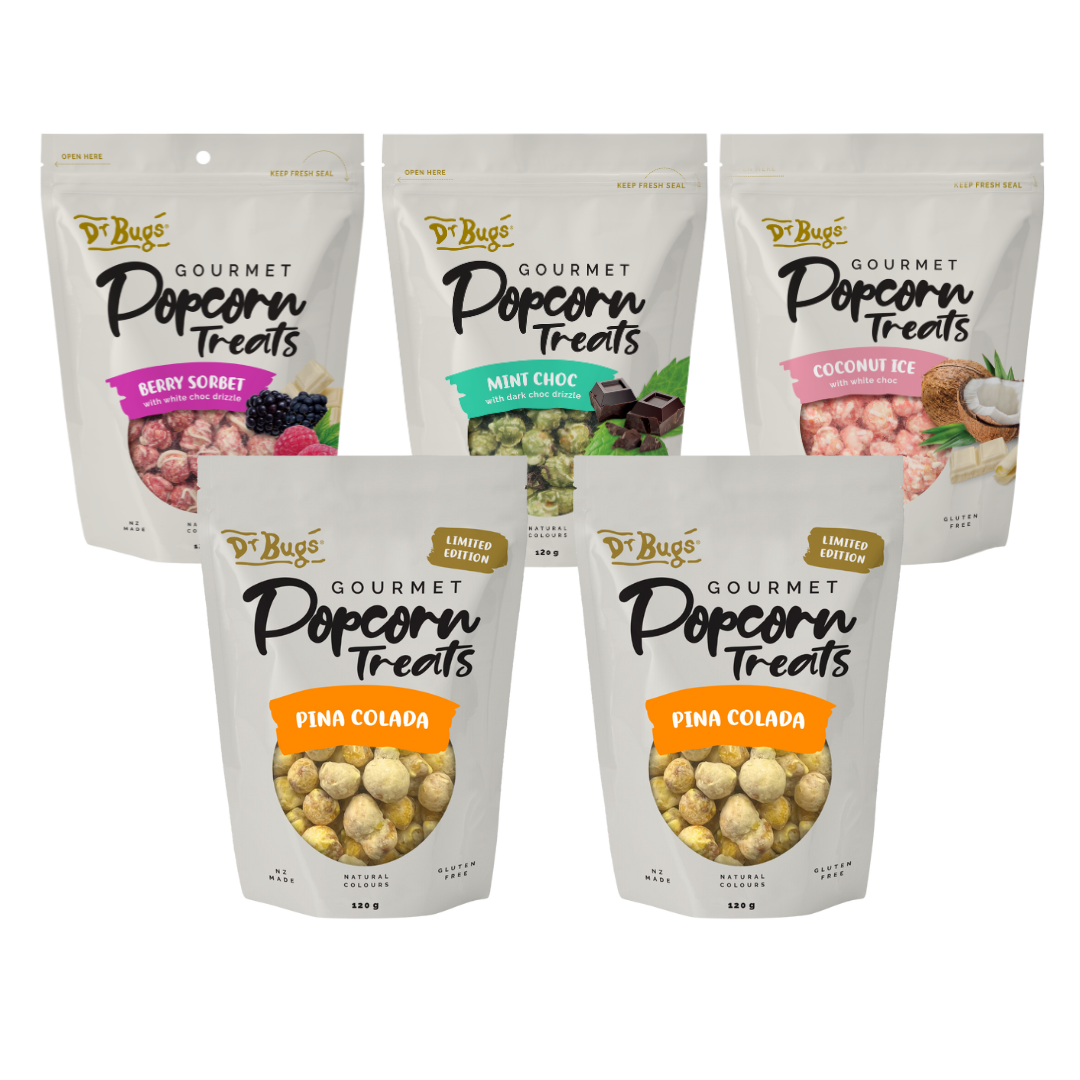 Dr Bugs Pina Colada Popcorn Treats Bumper Box (Limited Edition)