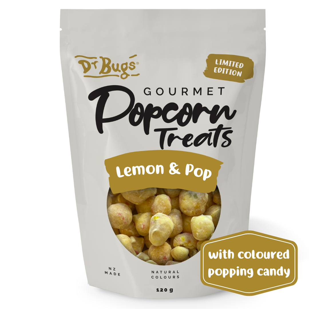 Dr Bugs Lemon & Pop Popcorn 120g (Limited Edition) - Ships Friday