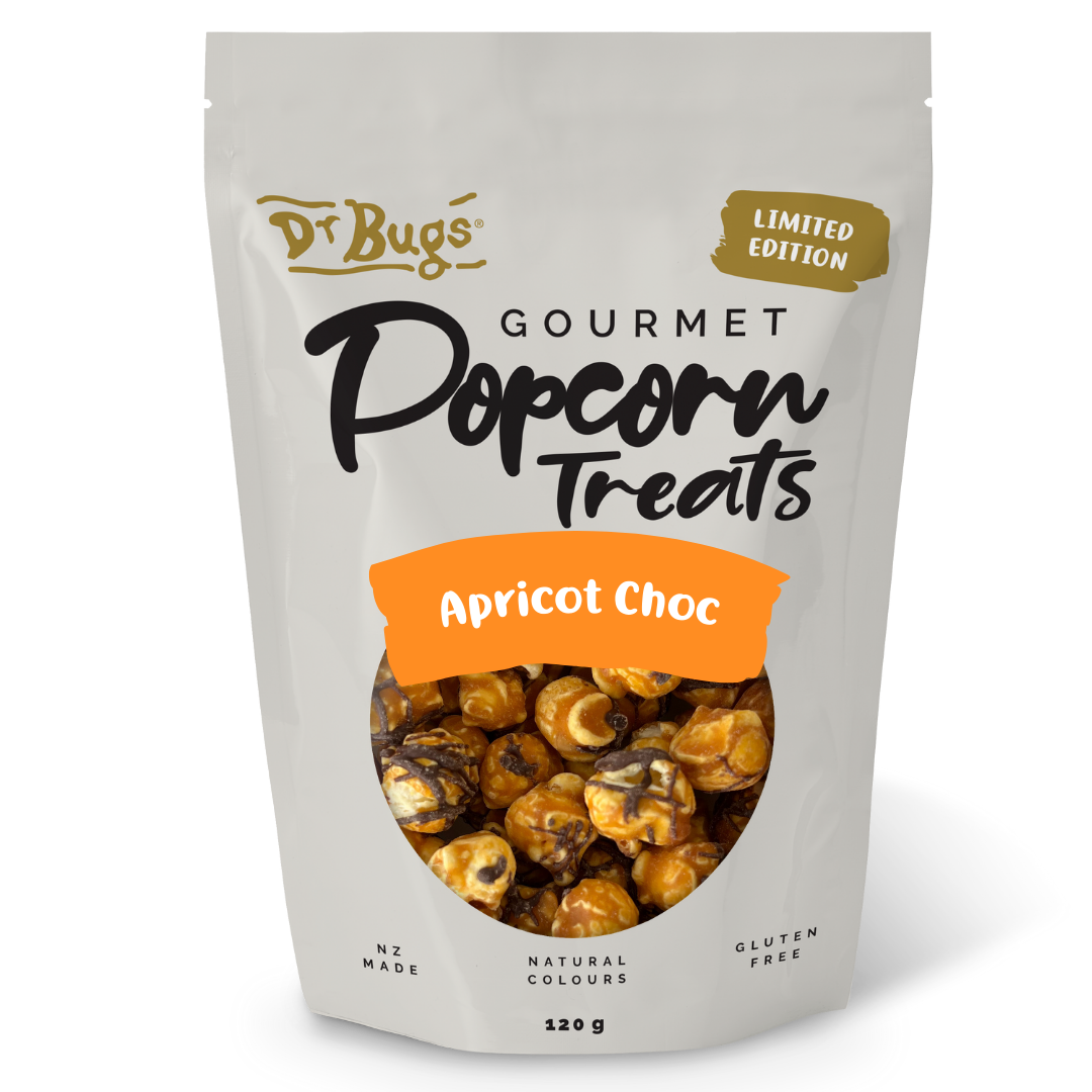 Dr Bugs Apricot Choc Popcorn 120g (Limited Edition)