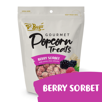 Dr Bugs Berry Sorbet Gourmet Popcorn Treats 120g