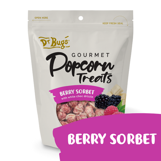 Dr Bugs Berry Sorbet Gourmet Popcorn Treats 120g