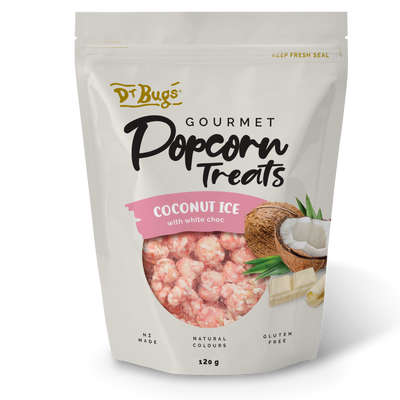 Dr Bugs Coconut Ice Gourmet Popcorn Treat 120g