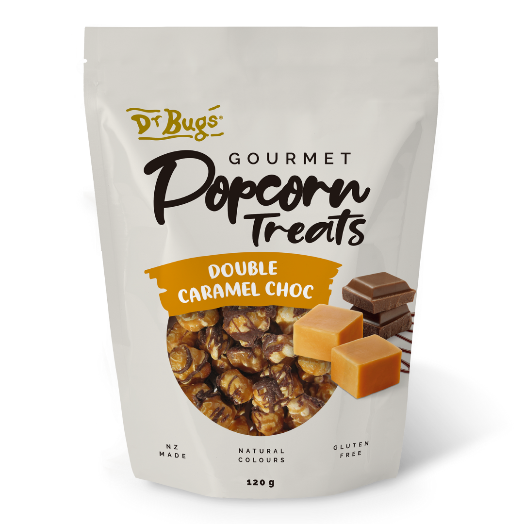 Dr Bugs Double Caramel Choc Popcorn 120g