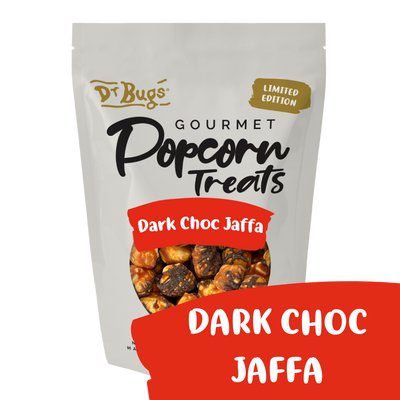 Dr Bugs Dark Choc Jaffa Popcorn 120g (Limited Edition)