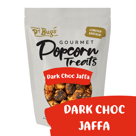 Dr Bugs Dark Choc Jaffa Popcorn 120g (Limited Edition)