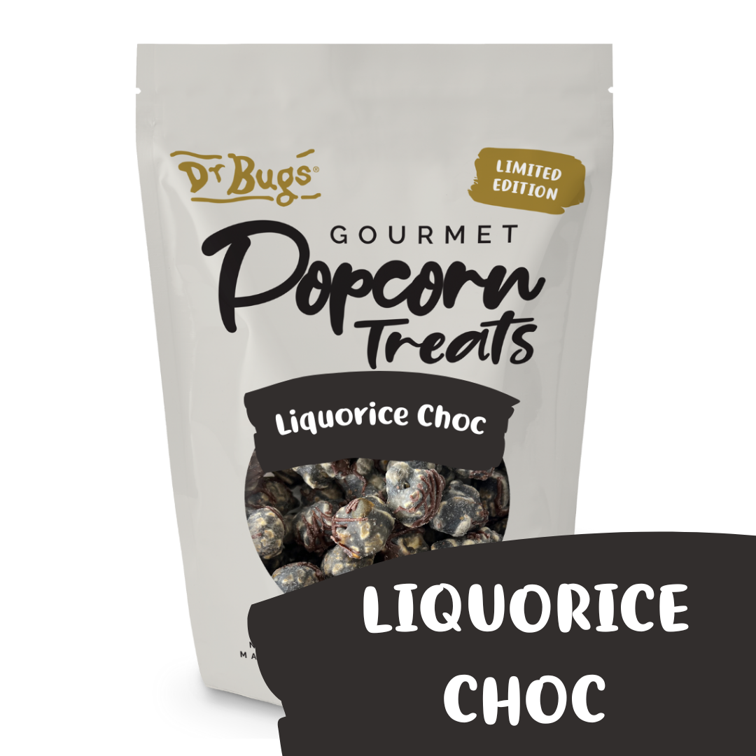 Dr Bugs Liquorice Choc Popcorn 120g (Limited Edition)