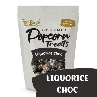 Dr Bugs Liquorice Choc Popcorn 120g (Limited Edition)