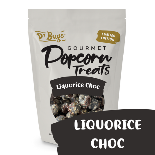 Dr Bugs Liquorice Choc Popcorn 120g (Limited Edition)