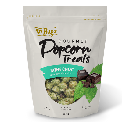 Dr Bugs Mint Choc Gourmet Popcorn Treats 120g