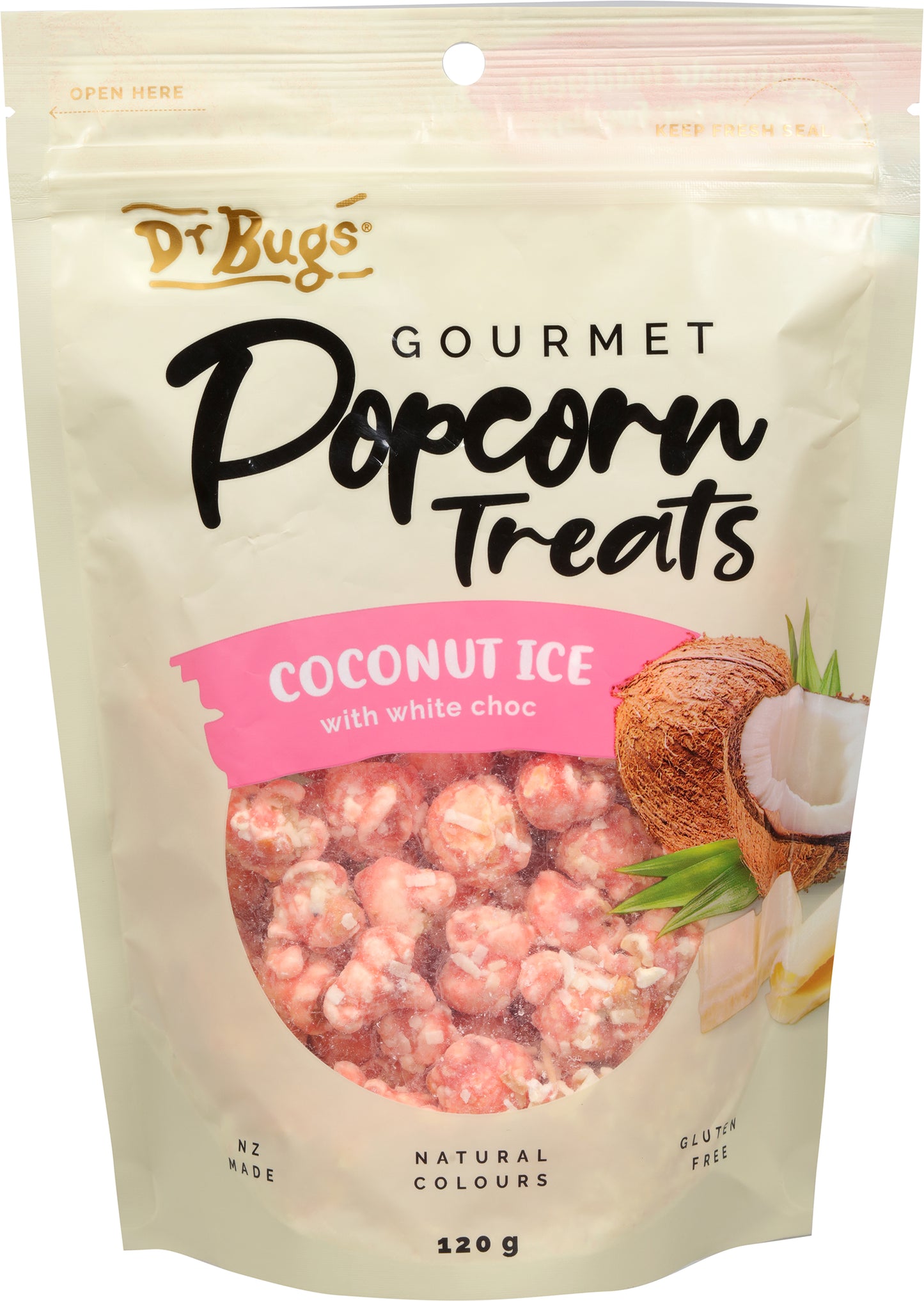 Dr Bugs Coconut Ice Gourmet Popcorn Treat 120g