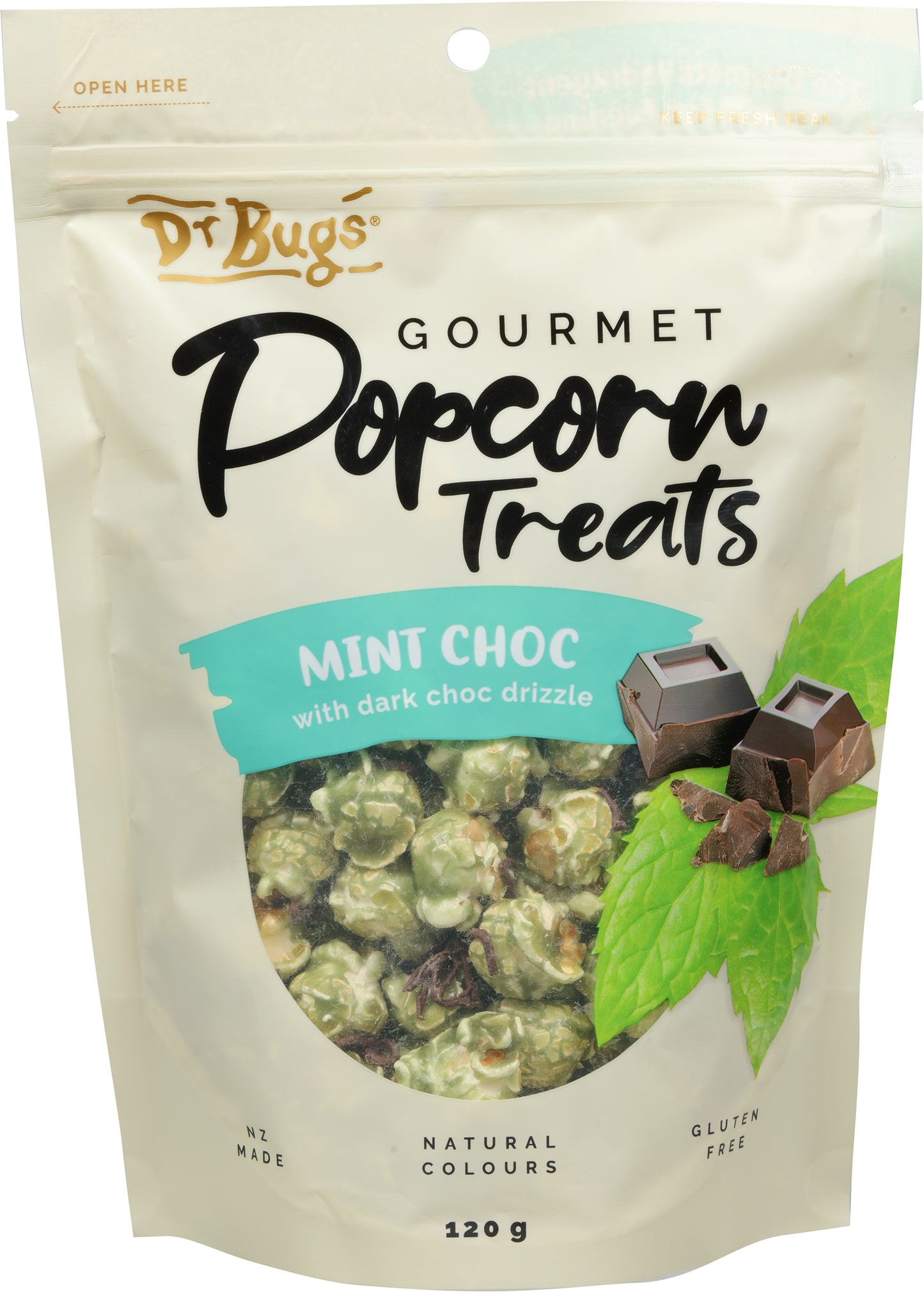 Dr Bugs Mint Choc Gourmet Popcorn Treats 120g