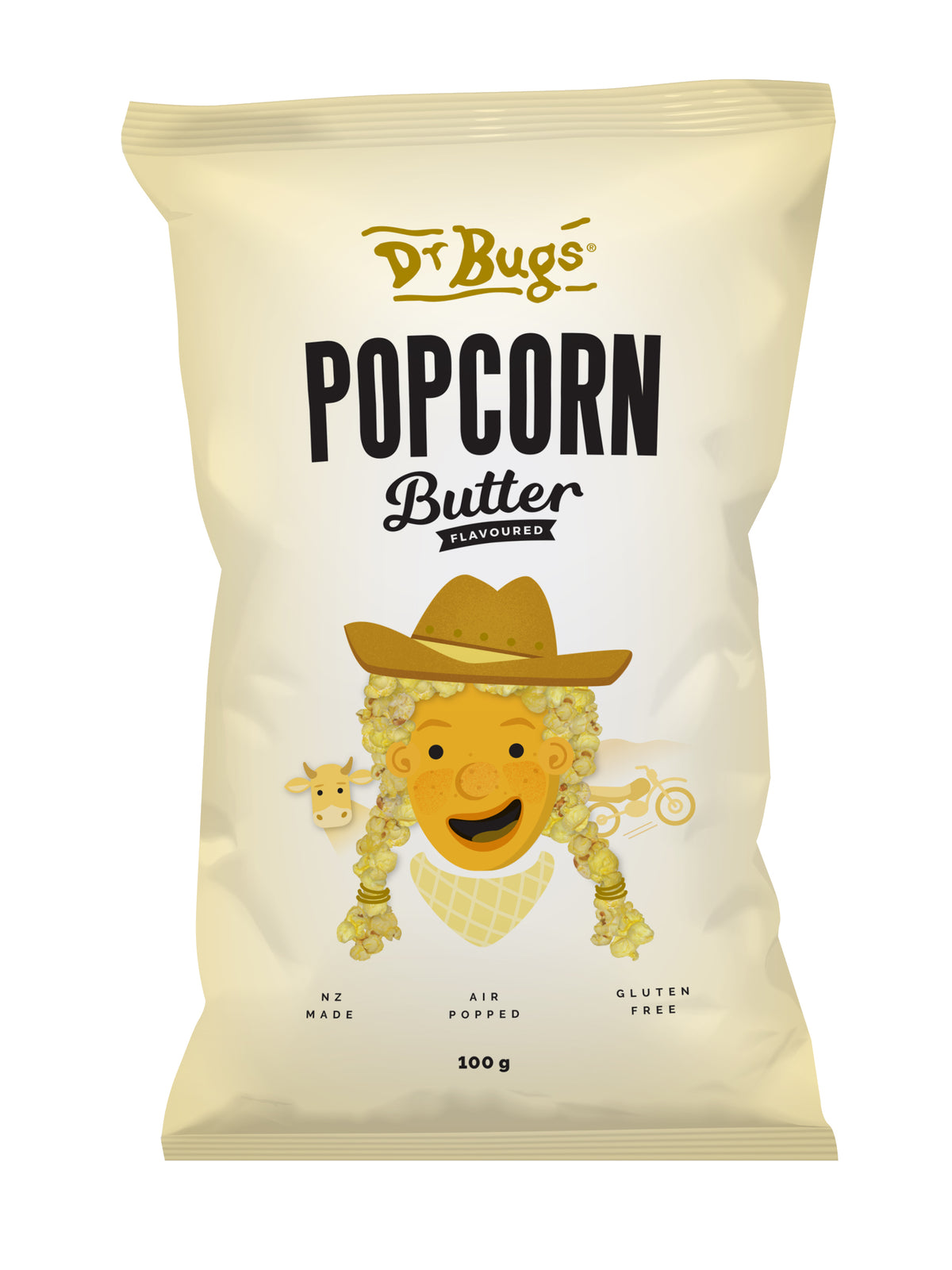 Popcorn Inhibitor Buttered Popcorn 100g Carton of 14 – Dr Bugs Popcorn