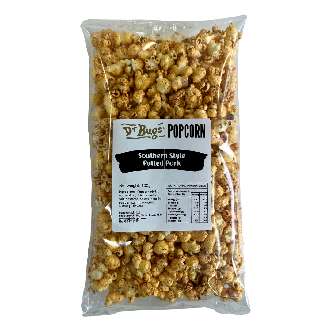 Dr Bugs Limited Edition Southern Style Pulled Pork Popcorn 100g